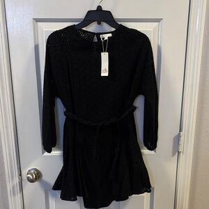 GB Girls Black Eyelet Dress